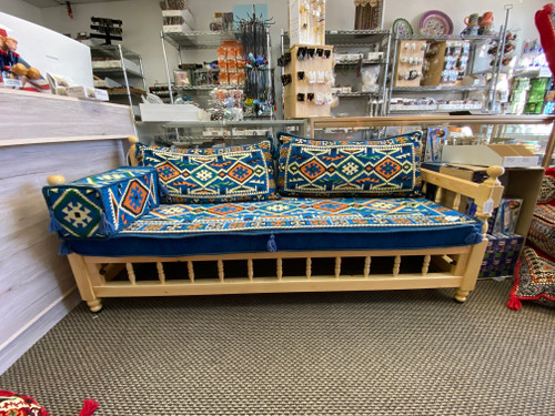 Wooden Frame Bench Seat Sofa For Arabic Pillows