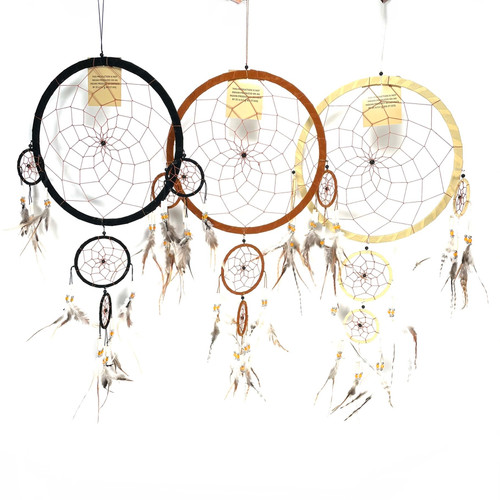 Dream Catcher Suede and Bone 11" Diameter 1 Count Assort Dream Catcher Suede and Bone 11" Diameter 1 Count Assort