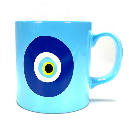 Evil Eye Light Blue Coffee Mug Cup 1.5 Cup Evil Eye Light Blue Coffee Mug Cup 1.5 Cup