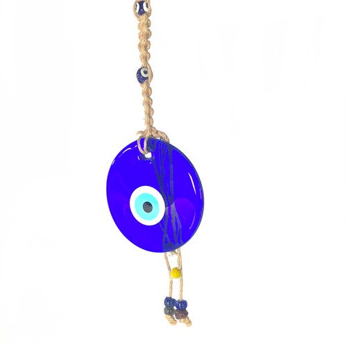 Big Evil Eye With Hand Woven Hemp Knotwork 6"x20"