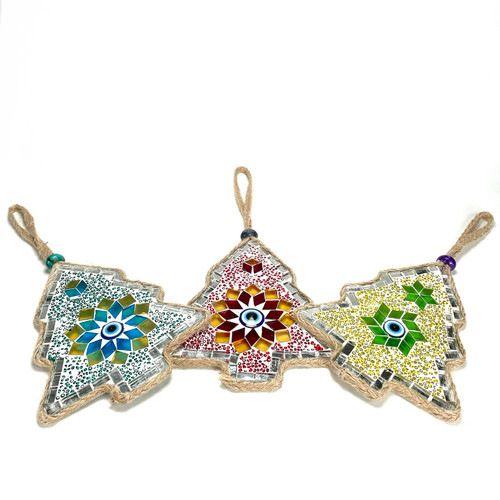 Mosaic Tree Glass Suncatcher with Woven Jute 1 Count Assorted Mosaic Tree Glass Suncatcher with Woven Jute 1 Count Assorted