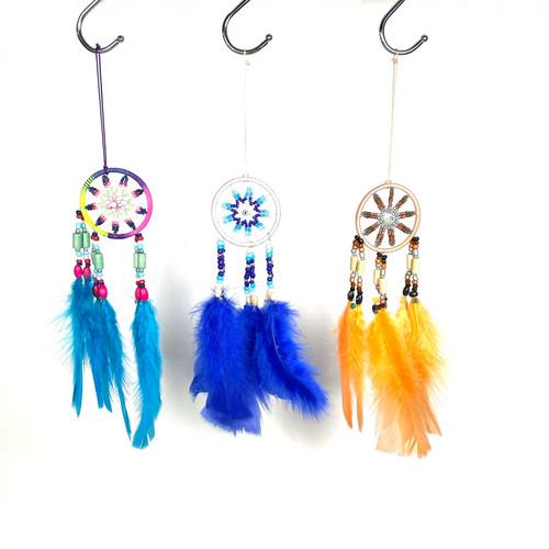Beaded Dream Catcher Small 2" x 8" 1 Count Assorted Colors Made in Ecuador Beaded Dream Catcher Small 2" x 8" 1 Count Assorted Colors Made in Ecuador