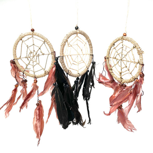 Rustic Twine and Feathers Dream Catcher 15" x 5" Rustic Twine and Feathers Dream Catcher 15" x 5"