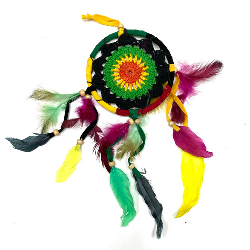 Grandmas Rudeboy Rasta Crochet Dream Catcher Grandmas Rudeboy Rasta Crochet Dream Catcher