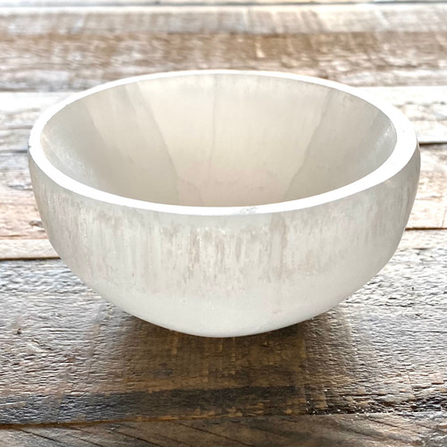 Selenite Charging Bowl Solid and Heavy 1.5" x 3.5"+- Selenite Charging Bowl Solid and Heavy 1.5" x 3.5"+-