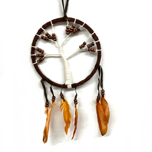 Tree of Life Dream Catchers Leather and Feathers 1 Count Assorted 6.75" Wide Tree of Life Dream Catchers Leather and Feathers 1 Count Assorted 6.75" Wide