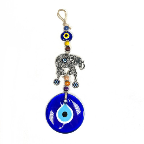 Metal Elephant with Colorful Beads Zinc Authentic Evil Eye Decor from Turkey EE50096 Metal Elephant with Colorful Beads Zinc Authentic Evil Eye Decor from Turkey EE50096