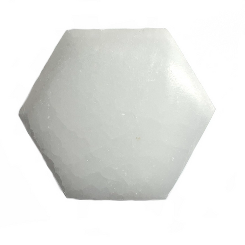 Small Hexagon Selenite Disc Charging Plate .25" x 3"