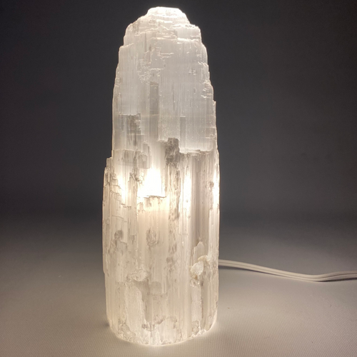 Natural Selenite Lamp 9.8" 25cm with Cord Natural Selenite Lamp 9.8" 25cm with Cord