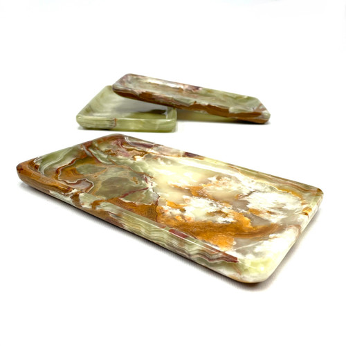 Banded Onyx Rolling Tray 7"x9" 1 Count Assorted Banded Onyx Rolling Tray 7"x9" 1 Count Assorted