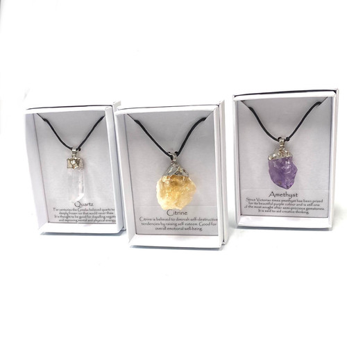 Crystal Point Pendant Necklace Assorted Mineral 1 Count Crystal Point Pendant Necklace Assorted Mineral 1 Count