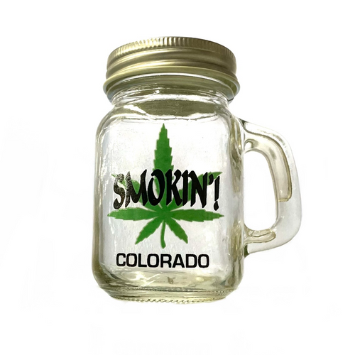 Colorado Glass Stash Jar Souvenir with Lid Colorado Glass Stash Jar Souvenir with Lid