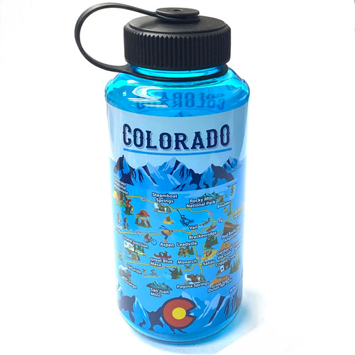 Colorado Mountain Map Sport Bottle 34oz Colorado Mountain Map Sport Bottle 34oz