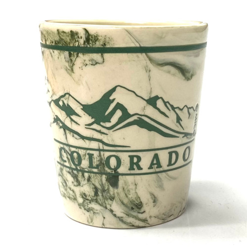 Marbled Shot with Colorado Mountains Green Swirl Marbled Shot with Colorado Mountains Green Swirl