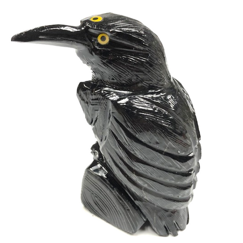 4" Black Onyx 3 Eyed Raven Figurine 4" Black Onyx 3 Eyed Raven Figurine