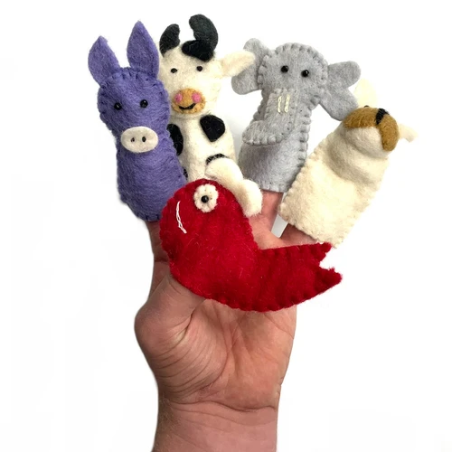 Wooly Felt Finger Puppet Animals and Characters 1 Finger Assorted