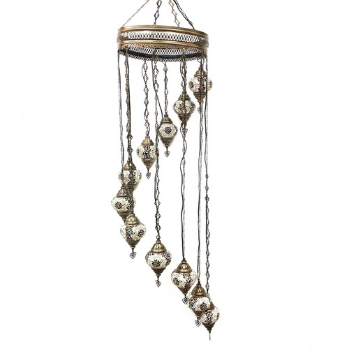 Mosaic Turkish 11 Shade Chandelier Assorted Colors Mosaic Turkish 11 Shade Chandelier Assorted Colors
