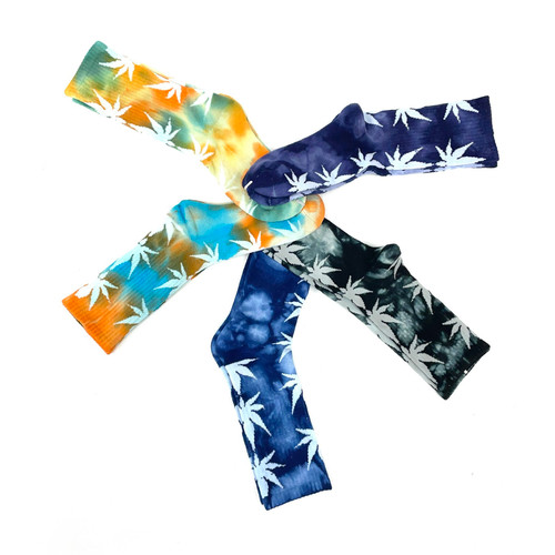 Tie-dyed and Towel Bottom Long Socks Assorted Tie-dyed and Towel Bottom Long Socks Assorted