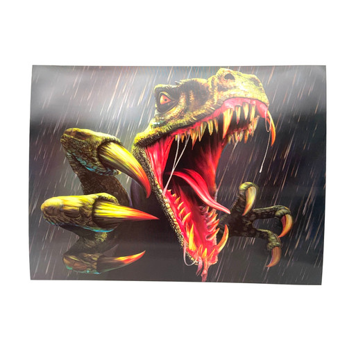 A Rainy Raptor 3D Moving Picture Lenticular Art 11.5" x 15.5" A Rainy Raptor 3D Moving Picture Lenticular Art 11.5" x 15.5"