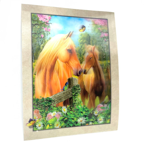 Mom and Son Pony 3D Moving Picture Lenticular Art 11.5" x 15.5" Mom and Son Pony 3D Moving Picture Lenticular Art 11.5" x 15.5"