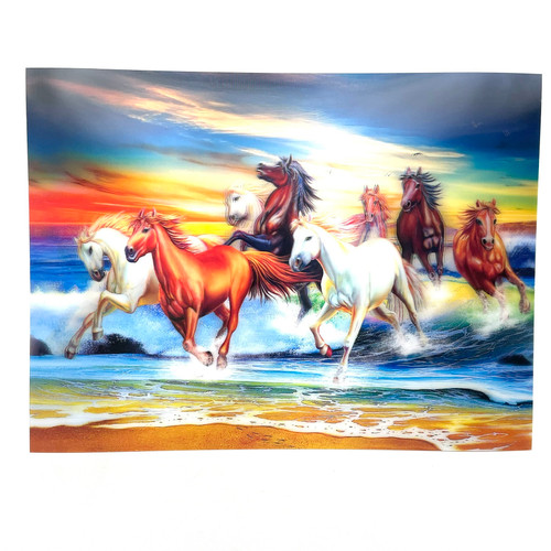 Water Stallions 3D Moving Picture Lenticular Art 11.5" x 15.5" Water Stallions 3D Moving Picture Lenticular Art 11.5" x 15.5"