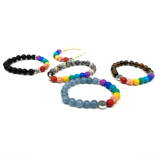 Tree Of Life Charm Lava Chakra Bracelet 1 Count Assorted Tree Of Life Charm Lava Chakra Bracelet 1 Count Assorted