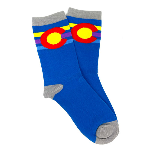 Blue 70's Style Colorado Socks 1 Size Fits Most Blue 70's Style Colorado Socks 1 Size Fits Most