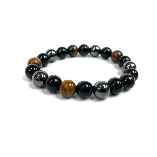 Tigereye and Obsidian Bracelet 1 Count Tigereye and Obsidian Bracelet 1 Count