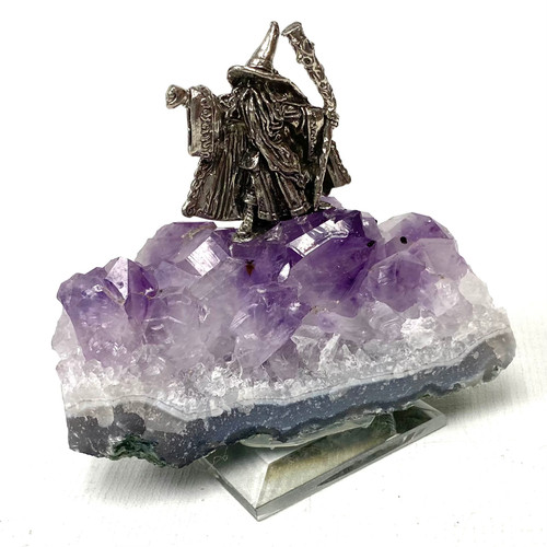 Pewter Wizard on Amethyst 1 Count Assorted Pewter Wizard on Amethyst 1 Count Assorted