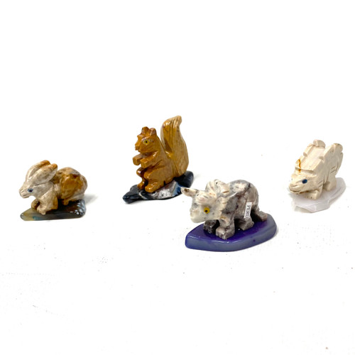 Small Soapstone Animal on Agate Carvings from Peru 1 Count Assort Small Soapstone Animal on Agate Carvings from Peru 1 Count Assort