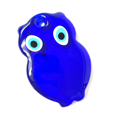 Owl Evil Eye Large Glass Pendant 3"x5" Owl Evil Eye Large Glass Pendant 3"x5"