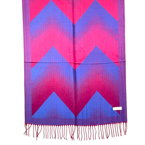 Dark Blue and Red Faded Arrows Pashmina Scarf Dark Blue and Red Faded Arrows Pashmina Scarf