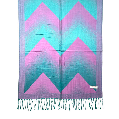 Blue and Purple Faded Arrows Pashmina Scarf Blue and Purple Faded Arrows Pashmina Scarf
