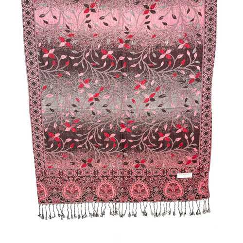 Pink and Black Branching Out Pashmina Scarf