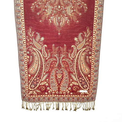 Deep Red Scattered Paisley Pashmina Scarf Deep Red Scattered Paisley Pashmina Scarf