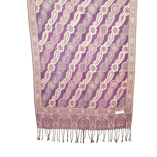 Purple Star and Paisley Pashmina Scarf Purple Star and Paisley Pashmina Scarf