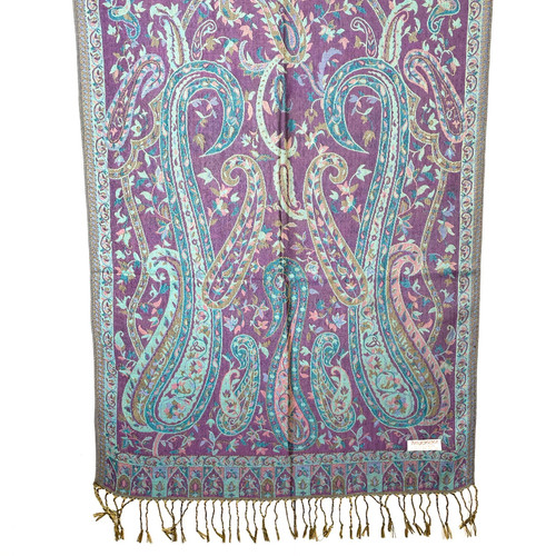 Purple and Blue Royal Paisley Pashmina Scarf Purple and Blue Royal Paisley Pashmina Scarf