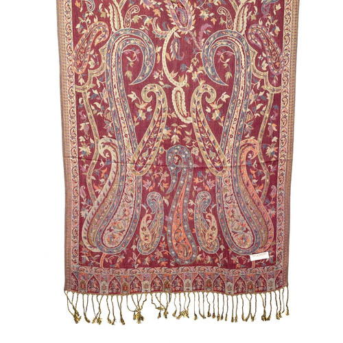 Burgundy Royal Paisley Pashmina Scarf Burgundy Royal Paisley Pashmina Scarf