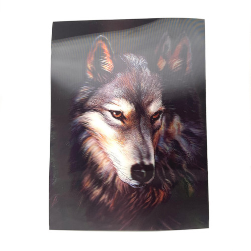 A Wolf's Stare 3D Moving Picture Lenticular Art 11.5" x 15.5" A Wolf's Stare 3D Moving Picture Lenticular Art 11.5" x 15.5"