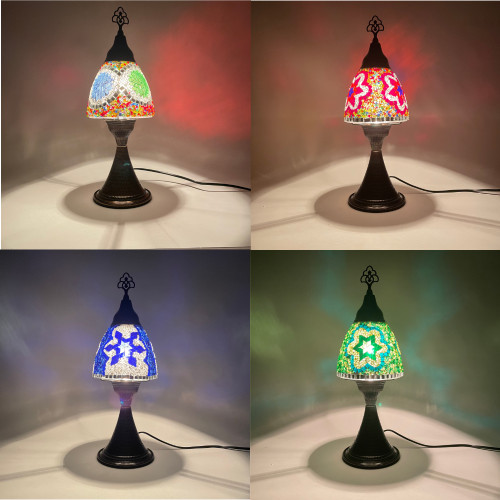 Small Tiffany Mushroom Turkish Mosaic Lamp 16" x 7.75" 1 Count Assorted Colors Small Tiffany Mushroom Turkish Mosaic Lamp 16" x 7.75" 1 Count Assorted Colors