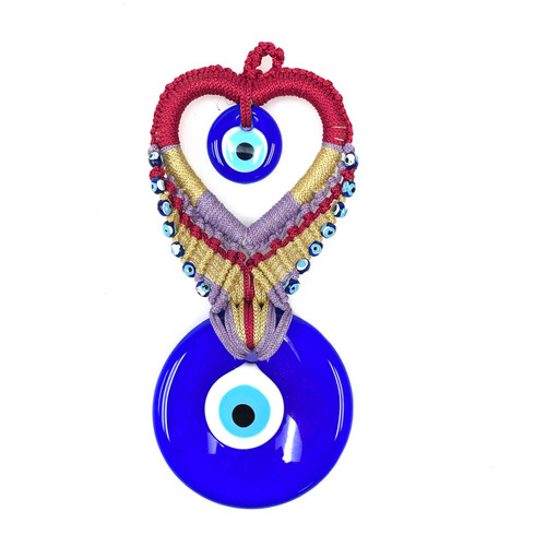 Colorful Heart Evil Eye Hand Made 9.25" X 5" Colorful Heart Evil Eye Hand Made 9.25" X 5"