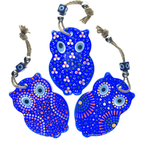 All Seeing Painted Owl Evil Eye 4"x18" 1 Count Assorted