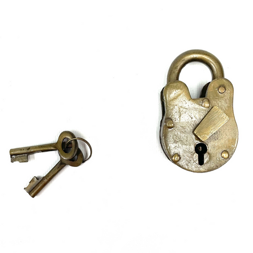Old Metal Lock and Keys 1"x 2" - Working Antique Replica Old Metal Lock and Keys 1"x 2" - Working Antique Replica