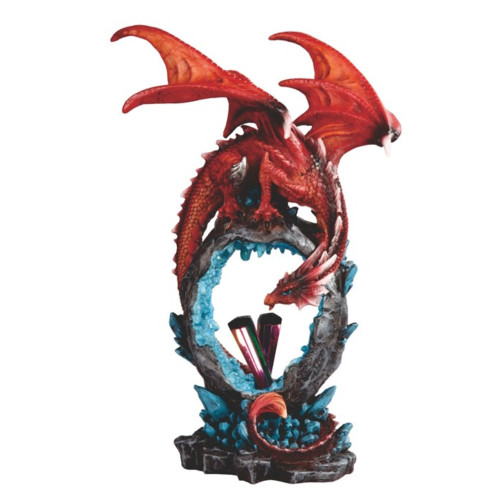 Red Dragon with Rainbow Icicle Crystal 10.5" Red Dragon with Rainbow Icicle Crystal 10.5"