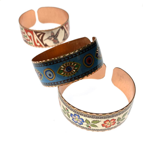 Beautiful Colorful Copper Bracelet Cuff from Turkey 1 Count Assorted Beautiful Colorful Copper Bracelet Cuff from Turkey 1 Count Assorted