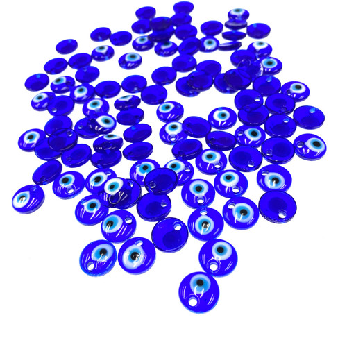 Solid Glass Evil Eye Bead 1.5cm 0.6" 1 Count Solid Glass Evil Eye Bead 1.5cm 0.6" 1 Count