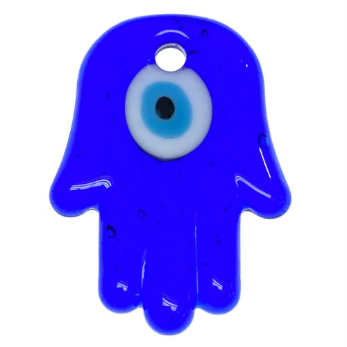 Hand of Fatima 2" Solid Glass Evil Eye Bead 1 Count Hand of Fatima 2" Solid Glass Evil Eye Bead 1 Count