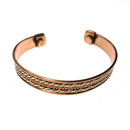 Gold and Copper Chain - Handmade Copper Bracelet with Magnetic Field 5614 Gold and Copper Chain - Handmade Copper Bracelet with Magnetic Field 5614