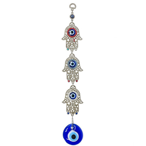 Classy 3 Hand of Fatima Evil Eye 16"