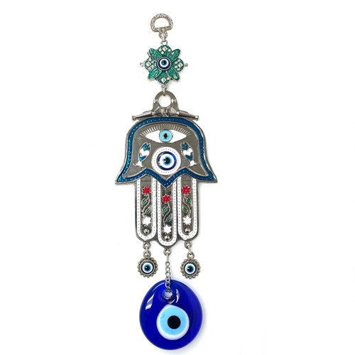 Hand Over Lotus Turkish Evil Eye Metal Wall Decor